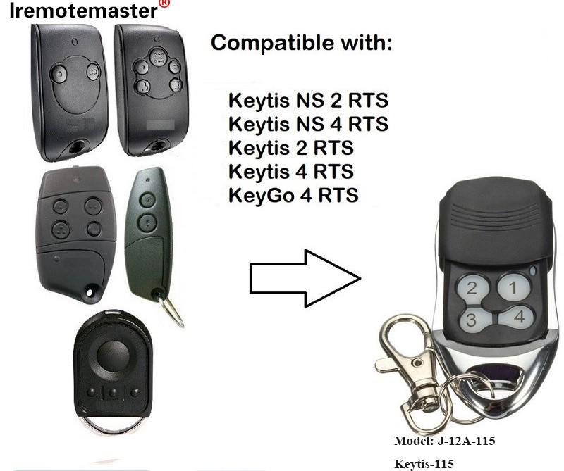 Per Keytis NS 2 RTS Keytis NS 4 RTS Telecomando per porta di garage 433,42 MHz